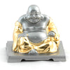 Amherst Pewter PG9314 24K Gold Trimmed Laughing Buddha Pewter Figurine - 2 1/4"